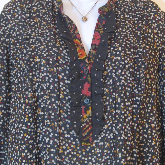 Loft | 'Fall Florals' Mixed Print Blouse Top - Picture 6 of 13